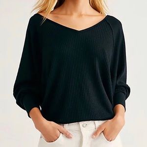 Free People Santa Clara Thermal Black Size Medium